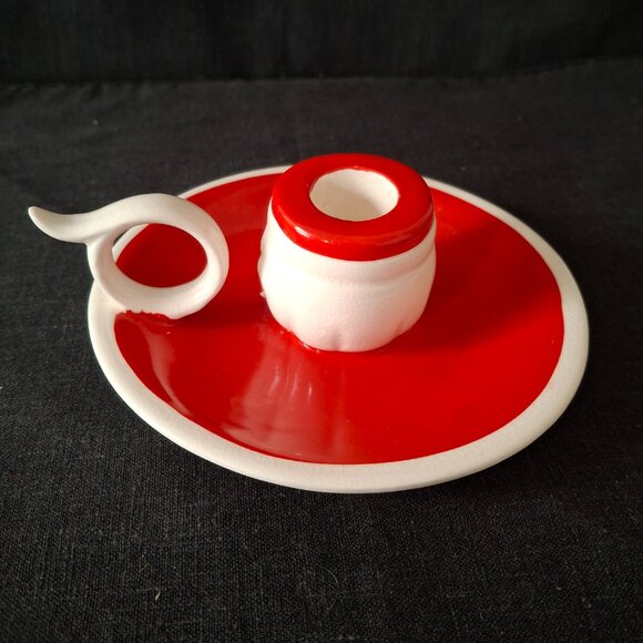 Vintage 1961 Holt Howard Ceramic Christmas Winking Santa Candle Holder MIJ - Picture 4 of 8